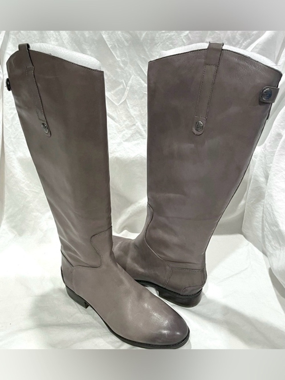 Sam Edelman “Penny” Grey Frost Knee High Boots | Sleek Equestrian Style | NWOT